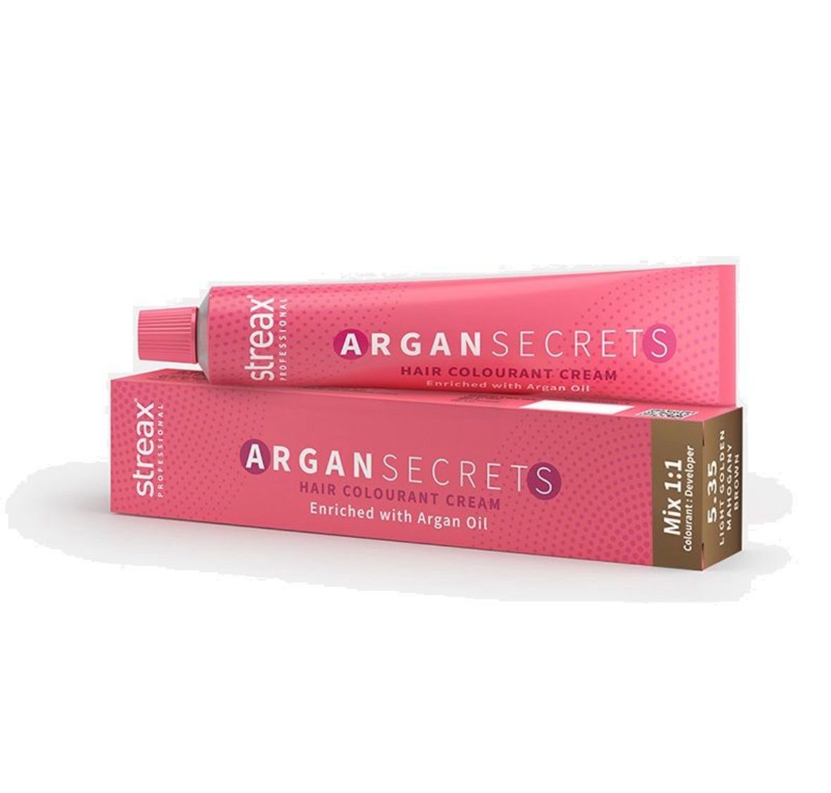 Streax Professional Argan Secret Hair Colourant Cream - Light Golden Mahogany Brown 5.35 (60 gm)