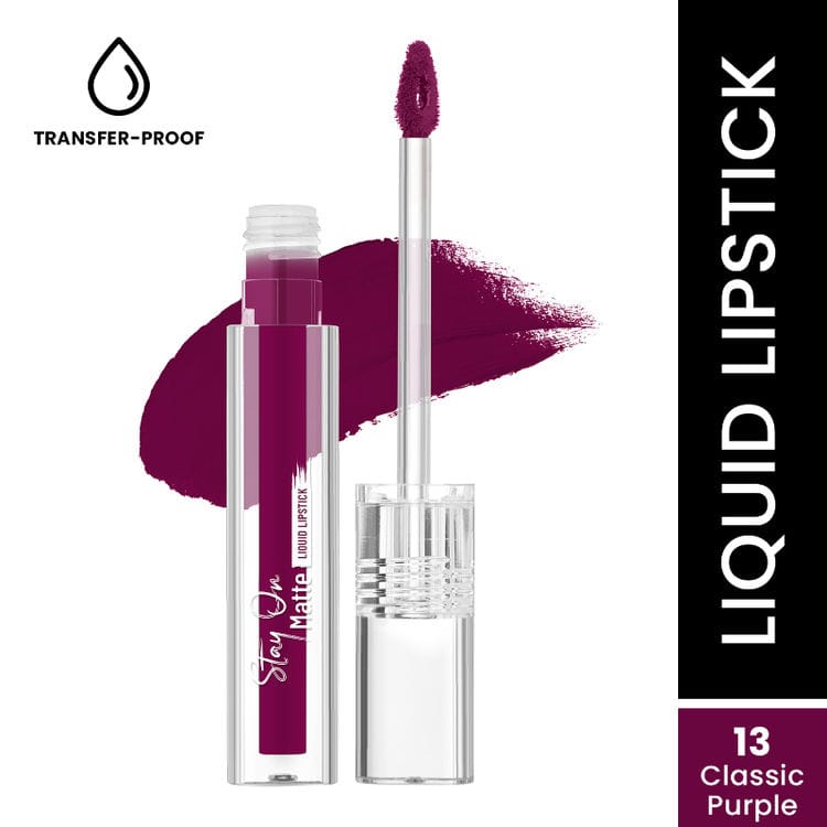 Swiss Beauty Stay On Matte Liquid Lipstick-Classic Purple (LP14-13)