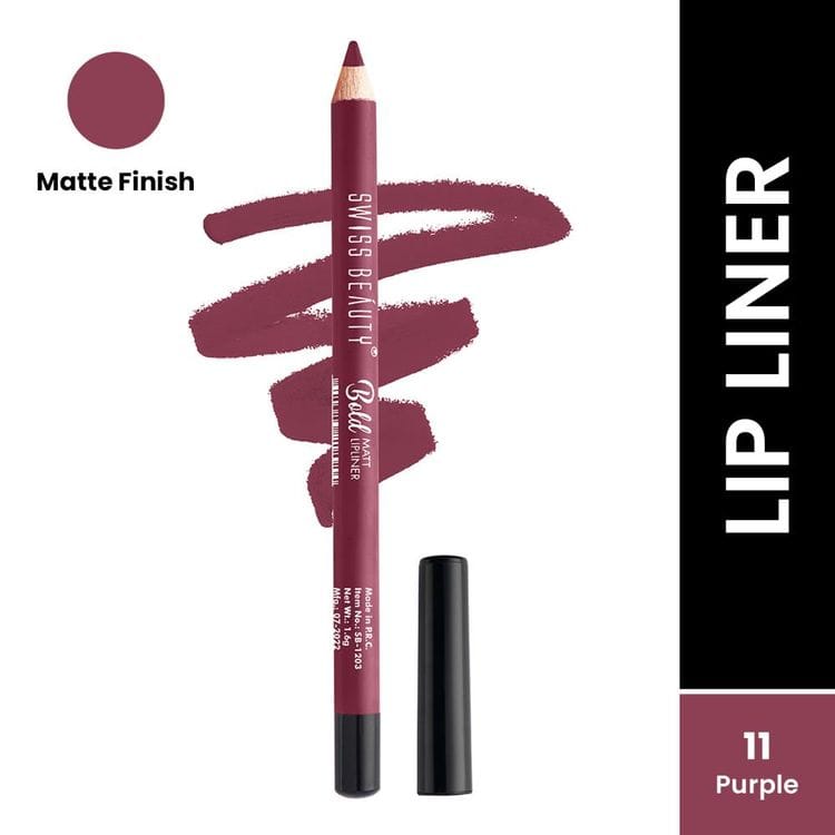 Swiss Beauty Bold Matt Lip Liner Pencil, Long-lasting , Matte Finish , Non-Drying - 11 Purple (SB-1203)