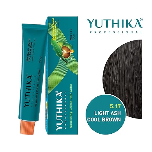 Yuthika Ammonia Free cream Hair Colour Light Ash Cool Brown 5.17(100g)