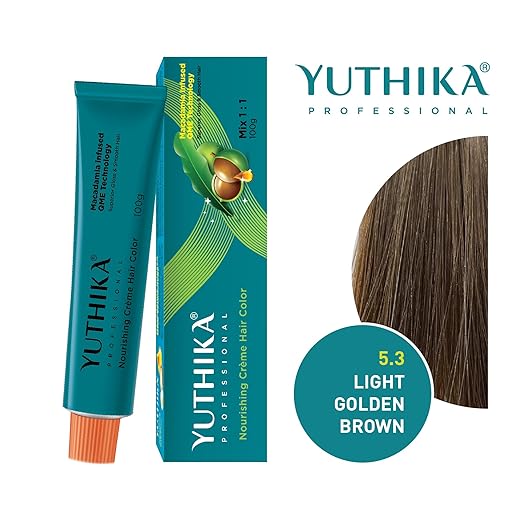 Yuthika Ammonia Free cream Hair Colour Light Golden Brown 5.3 (100g)