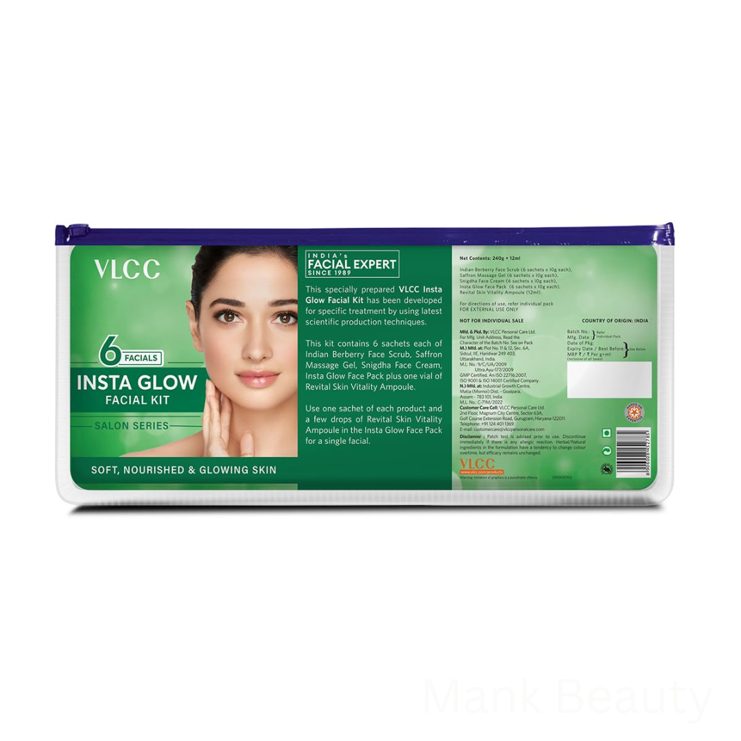 VLCC 6 Facials Instant Glow Facial Kit (240g + 12ml)
