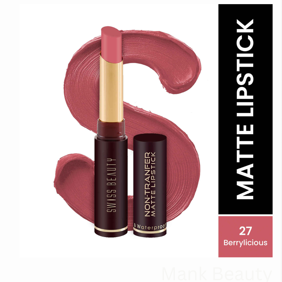 Swiss Beauty Non-Transfer Matte Lipstick- Shade Berrylicious 27 (2g)