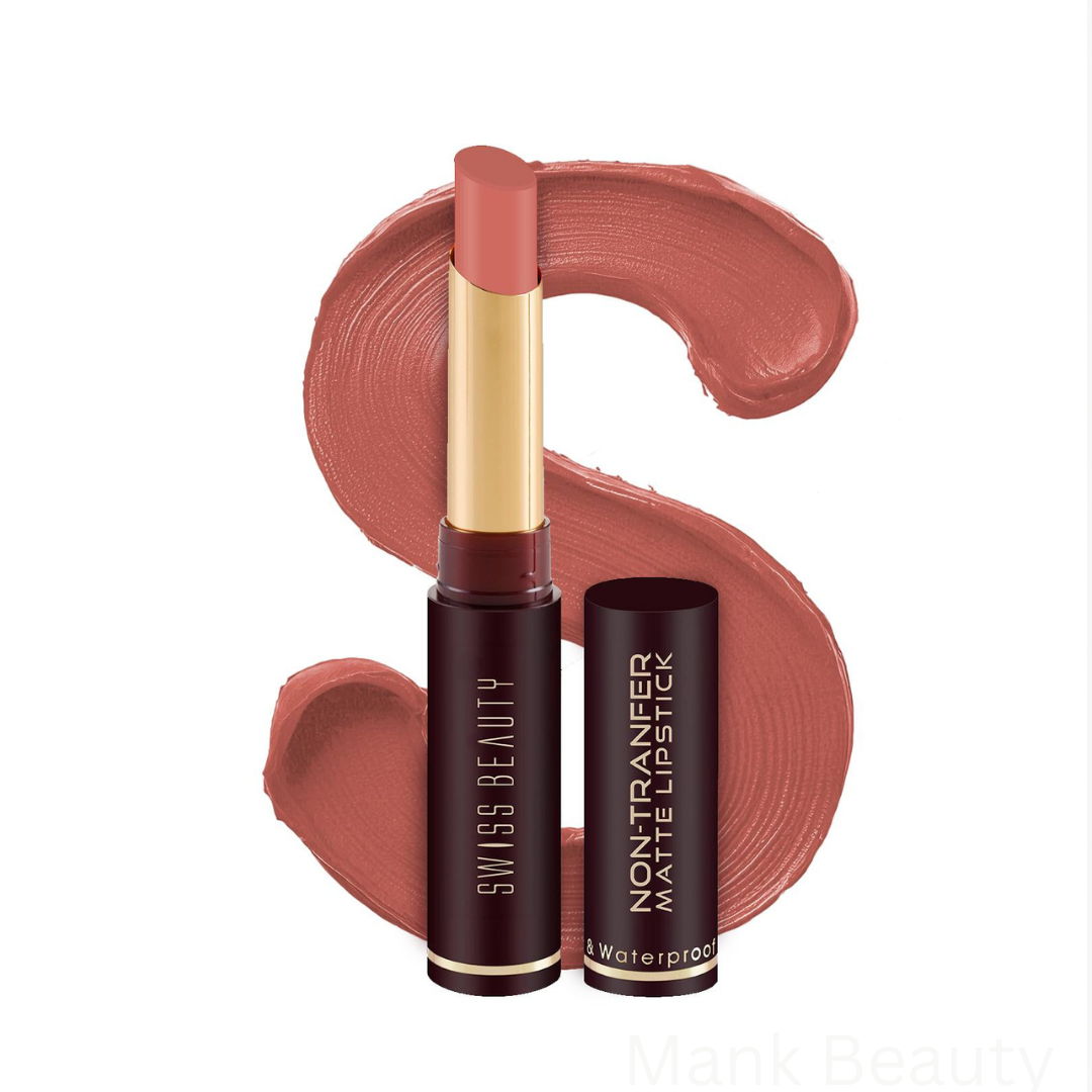 Swiss Beauty Non-Transfer Matte Lipstick- Shade Caramel Delights 30 (2g)